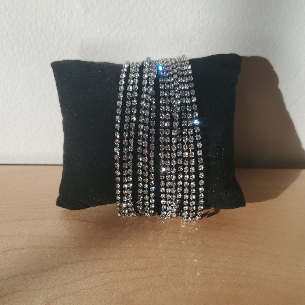 Silver-tone Rhinestone Bracelet